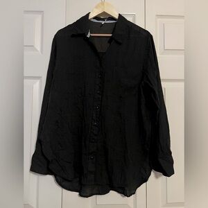 Free People Black Button Down Shirt